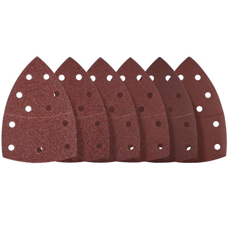 Shawya 60 PCS Mouse Detail Sander Sandpaper 11 Hole Mouse Sandpaper 10 Pcs Each Assorted 40/60/80/120/180/240 Grits for Mouse Sander Hook and Loop Triangle Sander Pads - Image 2
